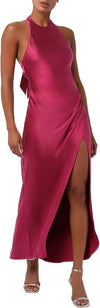 Satin Halter Maxi Dress