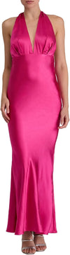 Satin Halter Formal Maxi Dress