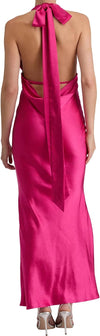 Satin Halter Formal Maxi Dress