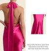 Satin Halter Formal Maxi Dress