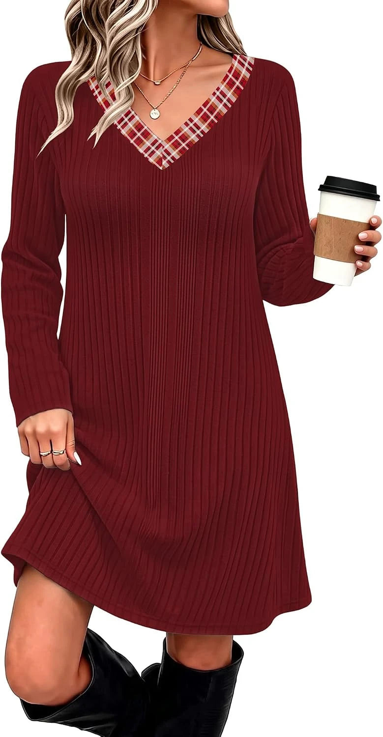 Ribbed Knit Sweater Dress