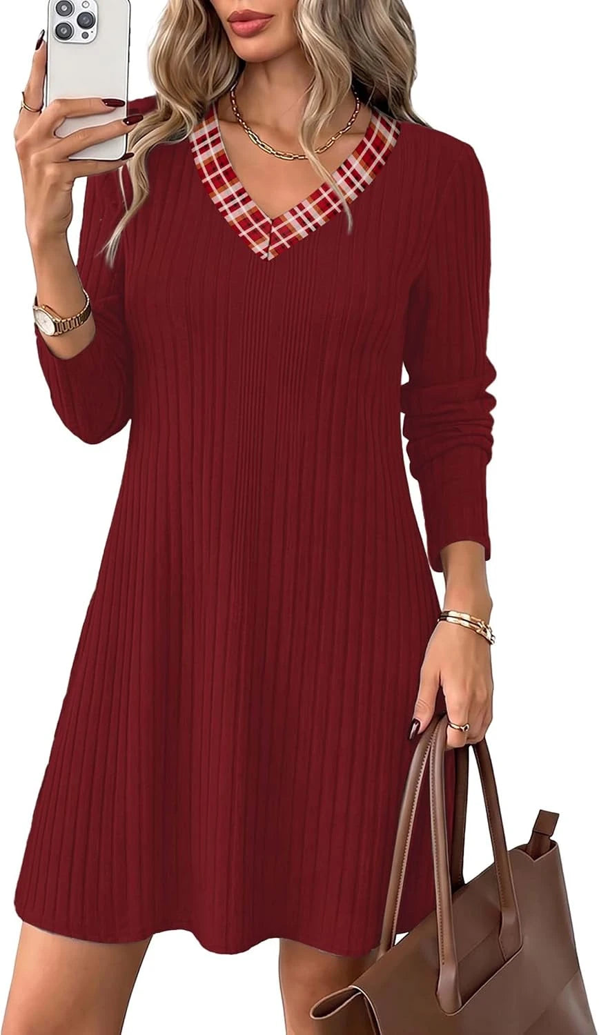 Ribbed Knit Sweater Dress