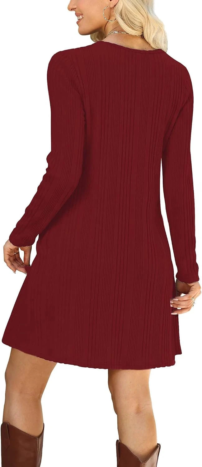 Ribbed Knit Sweater Dress