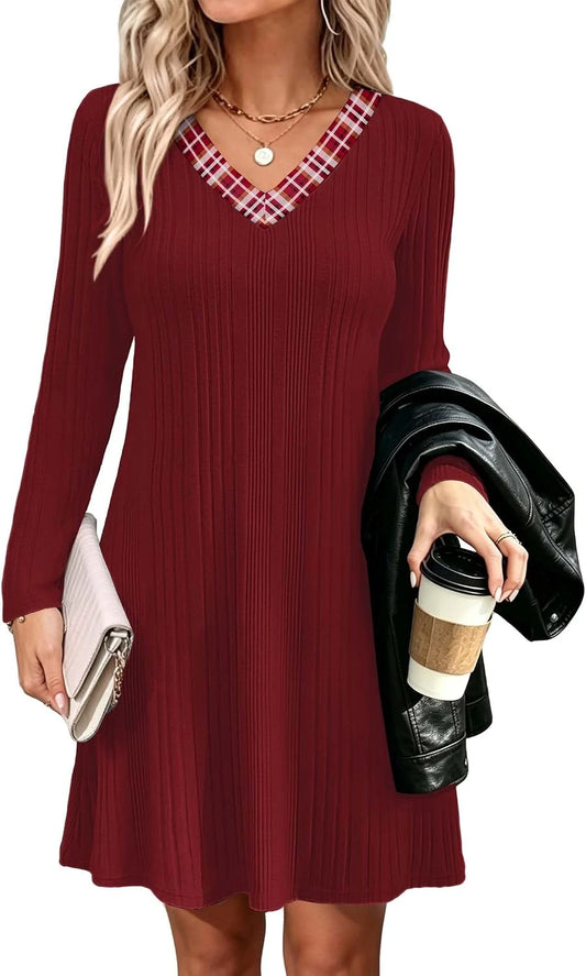 Ribbed Knit Sweater Dress