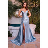 Satin Stretch Fitted Evening Gown