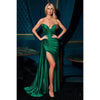 Satin Stretch Fitted Evening Gown