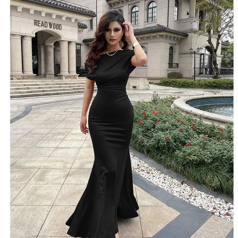 Sleeveless Off Shoulder Formal Evening Dress