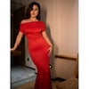 Sleeveless Off Shoulder Formal Evening Dress