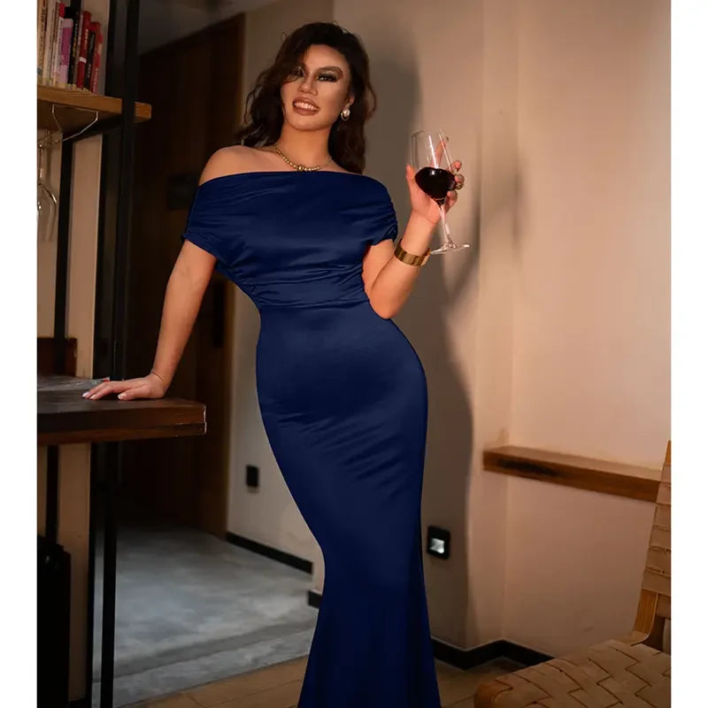 Sleeveless Off Shoulder Formal Evening Dress
