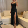 Ruched Halter Mermaid Evening Gown