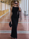 Sleeveless Patchwork Bodycon Maxi Dress