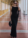 Sleeveless Patchwork Bodycon Maxi Dress
