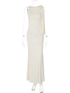Sleeveless Patchwork Bodycon Maxi Dress