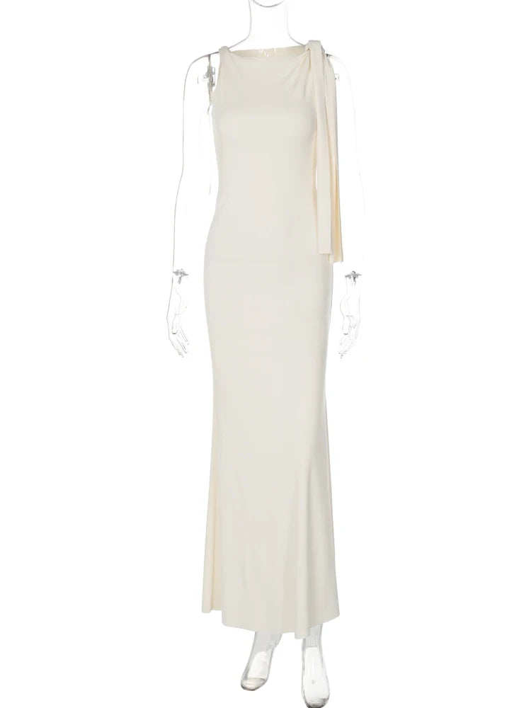 Sleeveless Patchwork Bodycon Maxi Dress