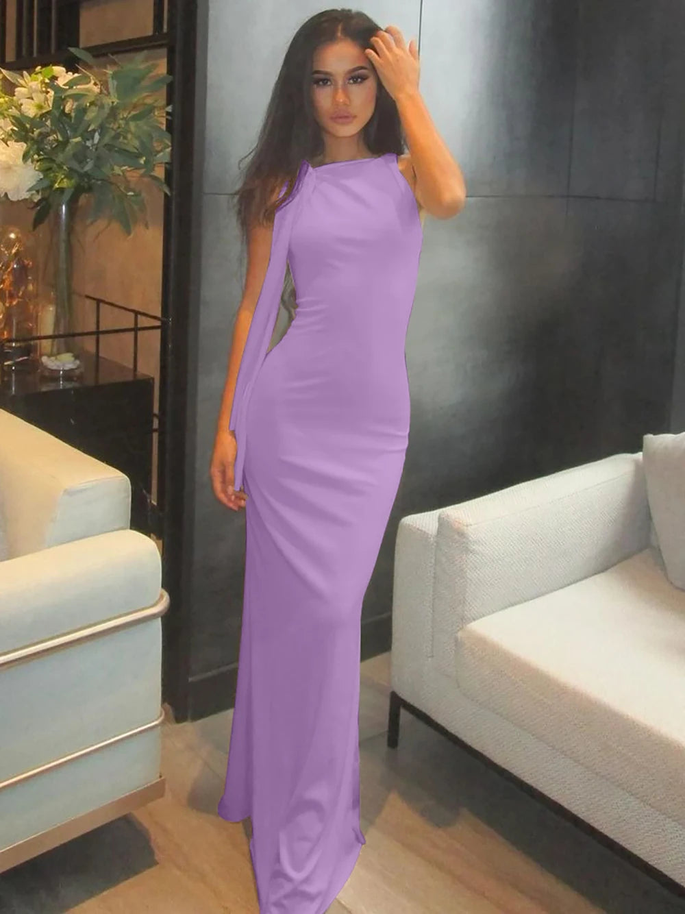 Sleeveless Patchwork Bodycon Maxi Dress