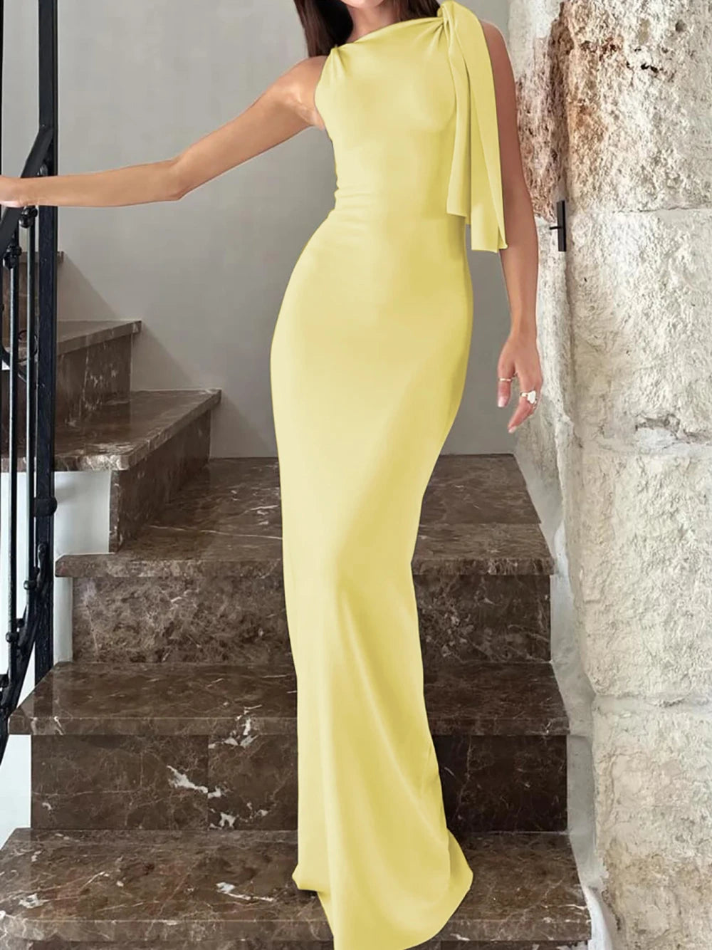 Sleeveless Patchwork Bodycon Maxi Dress