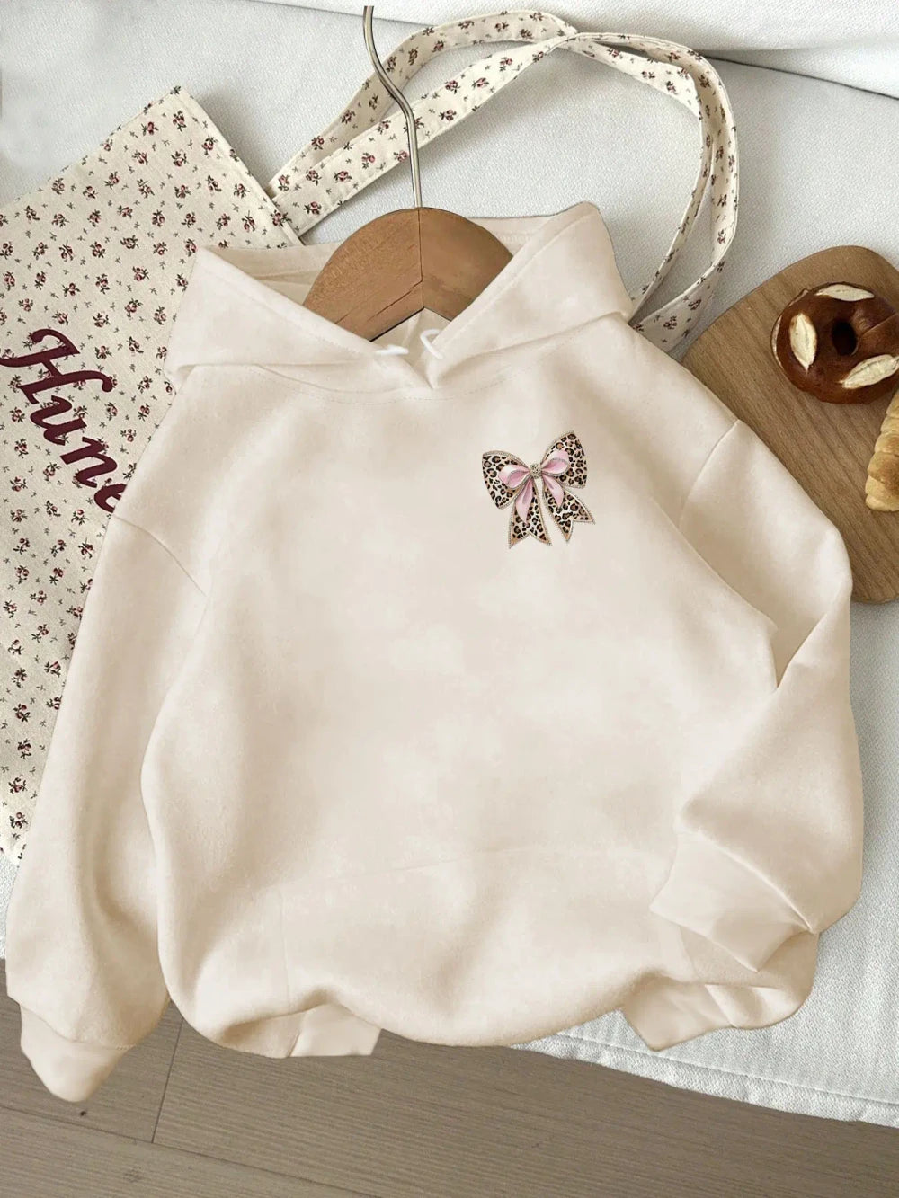 Leopard Print Bow Hoodie