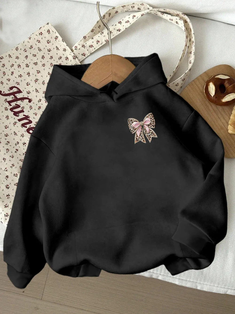 Leopard Print Bow Hoodie