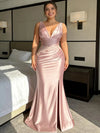 Lace Applique Satin Mermaid Prom Dress