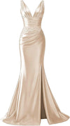Lace Applique Satin Mermaid Evening Dress