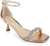 Crystal Kitten Heel Sandal