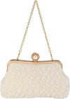 Faux Pearl Evening Clutch Purse