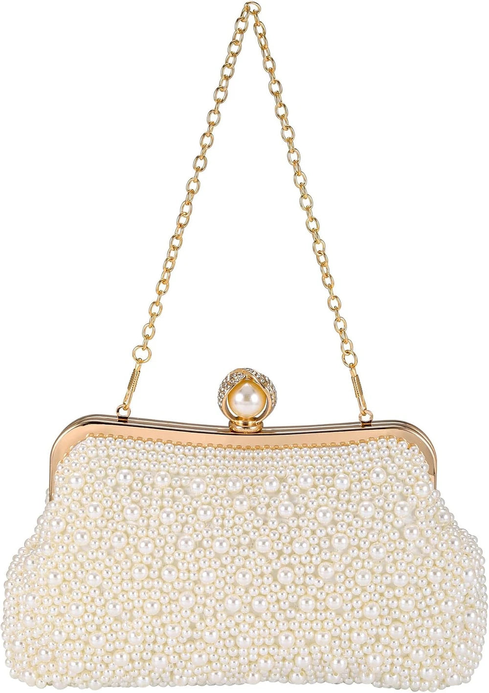 Faux Pearl Evening Clutch Purse