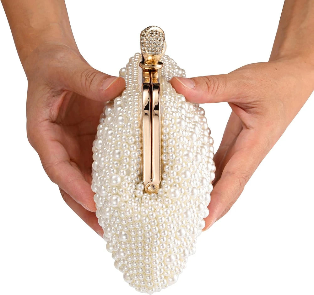 Faux Pearl Evening Clutch Purse