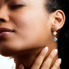 Italian Aquamarine Clover Drop Earrings