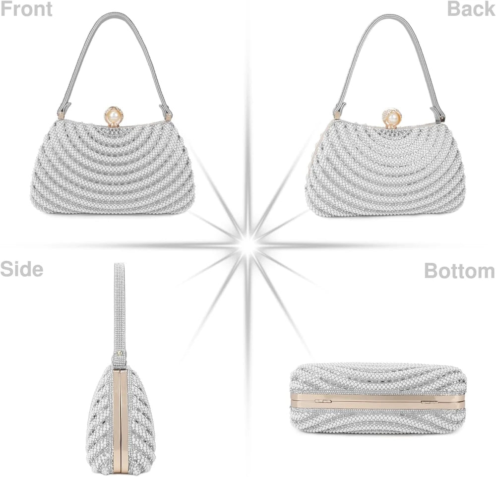 Rhinestone Pearl Evening Clutch
