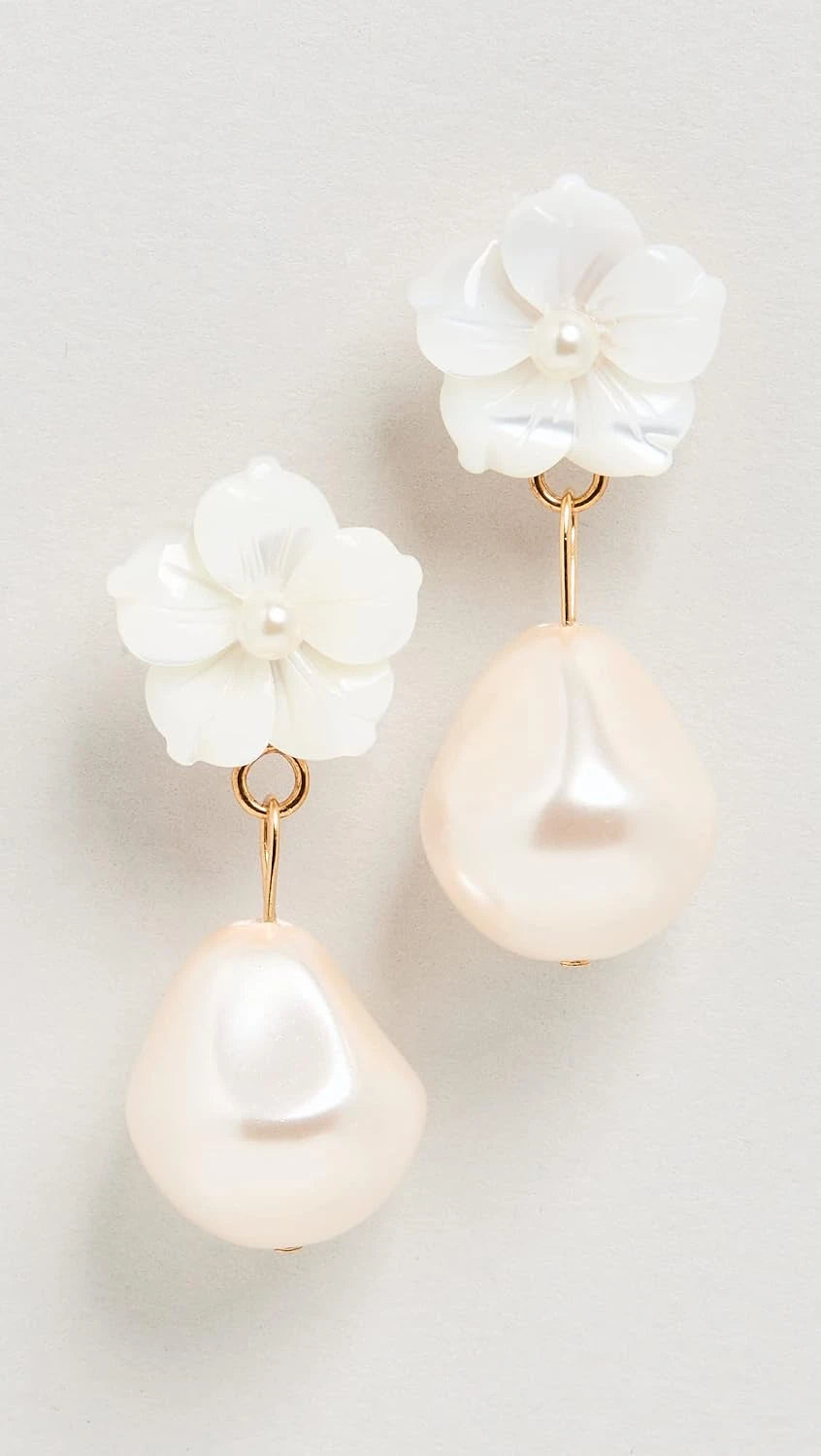 Mother of Pearl Floral Drop Earring