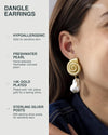Gold Plated Seashell Pearl Stud Earrings