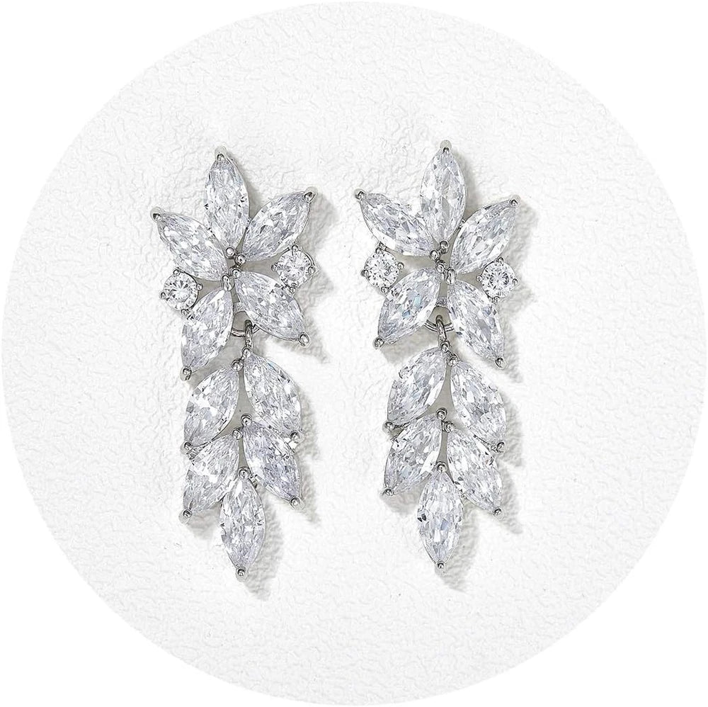 Cubic Zirconia Dangle Drop Earrings
