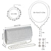 Silver Rhinestone Evening Jewelry Set