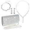 Silver Rhinestone Evening Jewelry Set