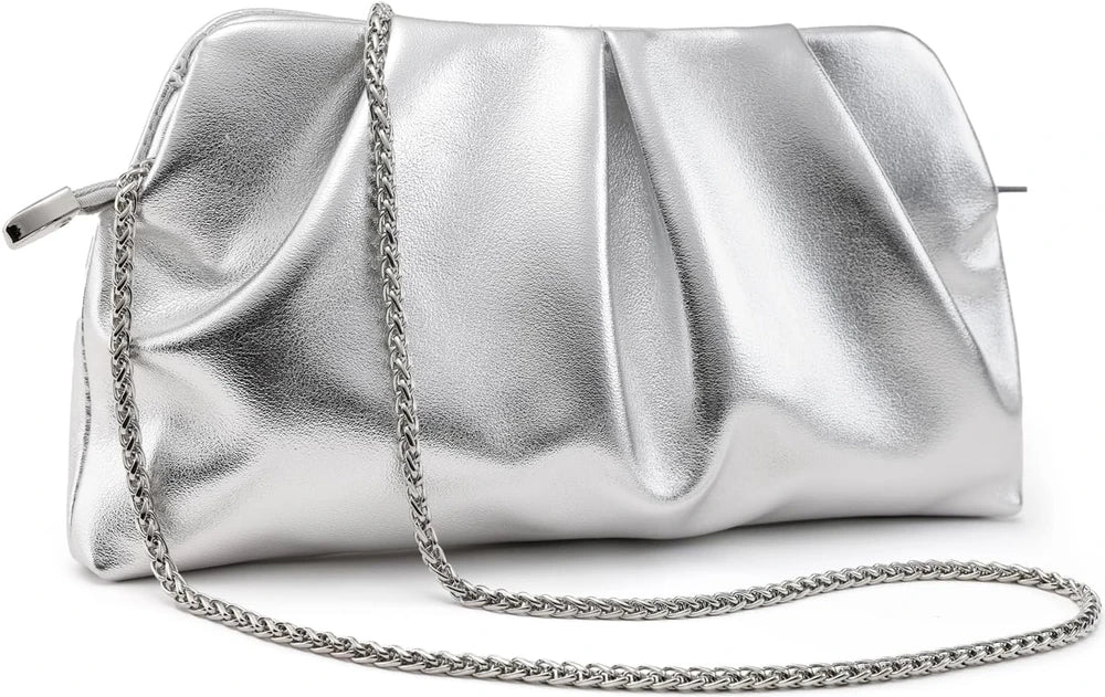 Pleated PU Dressy Clutch Purse