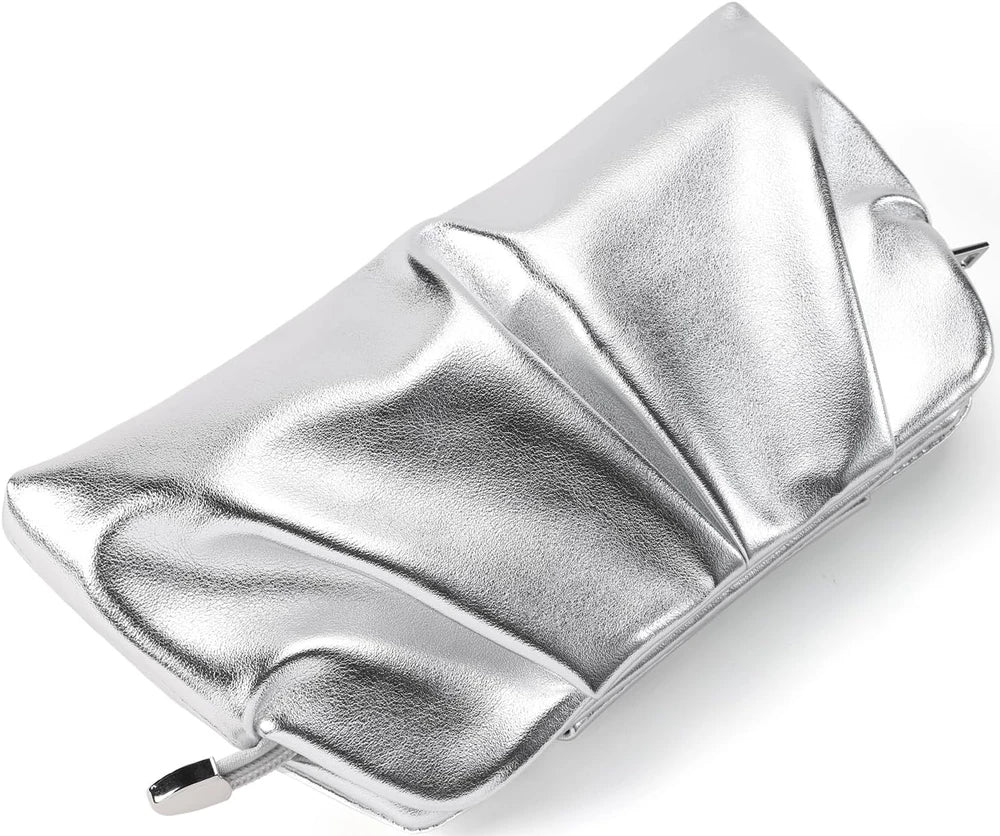 Pleated PU Dressy Clutch Purse