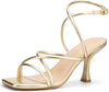 Square Toe Kitten Heel Sandals