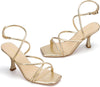 Square Toe Kitten Heel Sandals