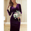 Velvet Long Sleeve Evening Gown