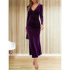 Velvet Long Sleeve Evening Gown
