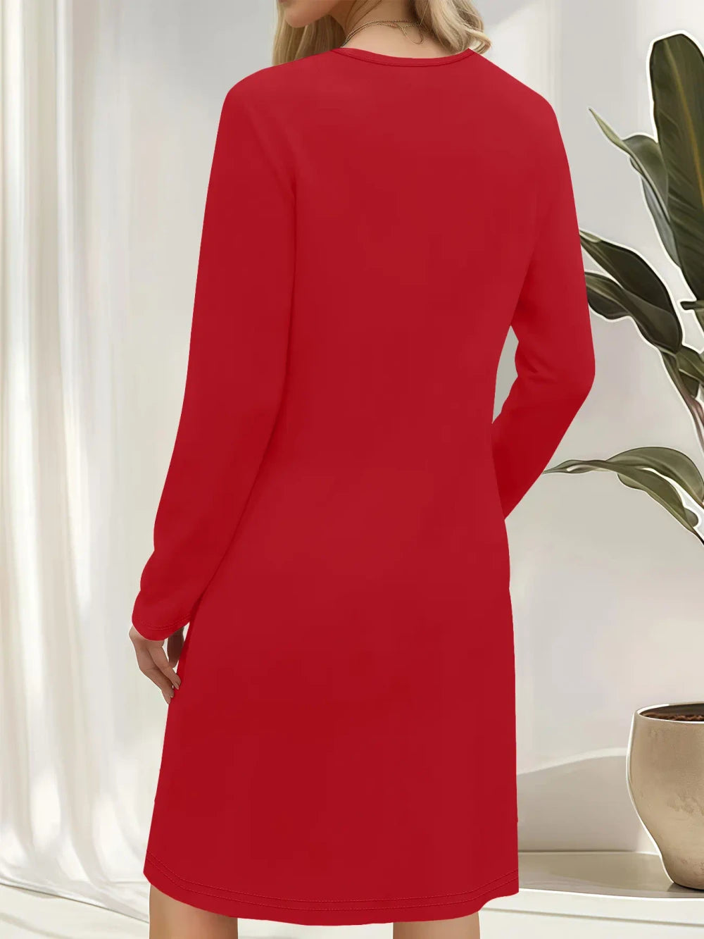 Christmas Pattern Fitted Knit Dress
