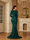 Long Sleeve Mermaid Evening Gown