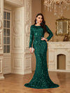 Long Sleeve Mermaid Evening Gown