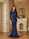 Long Sleeve Mermaid Evening Gown