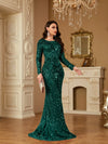 Long Sleeve Mermaid Evening Gown