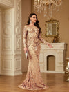 Long Sleeve Mermaid Evening Gown