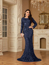 Long Sleeve Mermaid Evening Gown