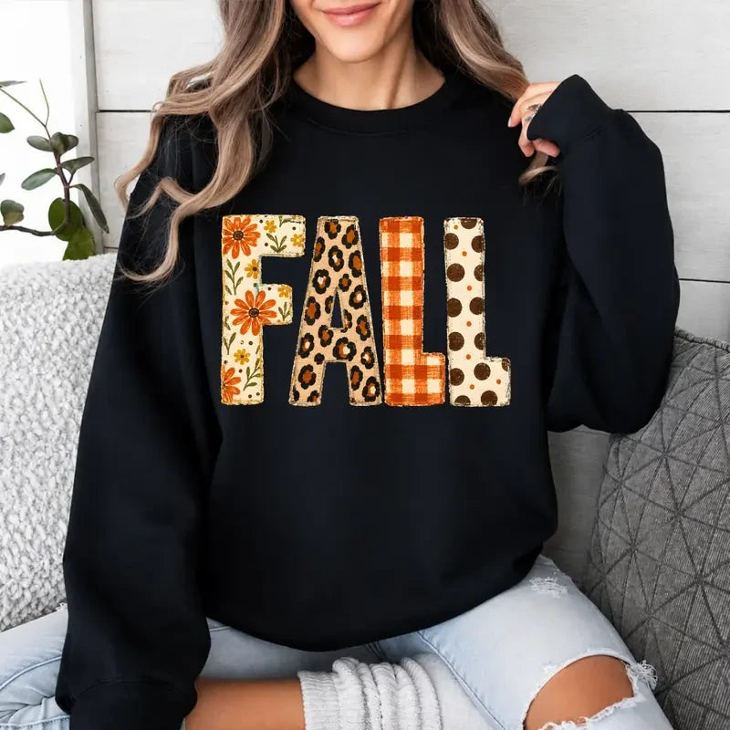 Autumn Floral Leopard Graphic Sweatshirt