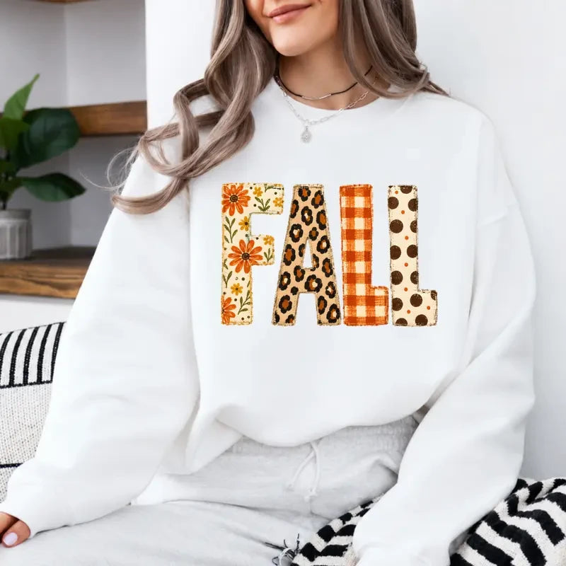 Autumn Floral Leopard Graphic Sweatshirt